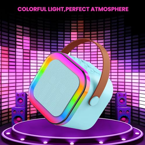 Image of Karaoke Machine for Kids, Kids Karaoke Machine for Girls with 2 Wireless Microphones, Mini Portable Bluetooth Speaker Kids Karaoke Machine Gifts for Girls and Boys Family Party (Blue)