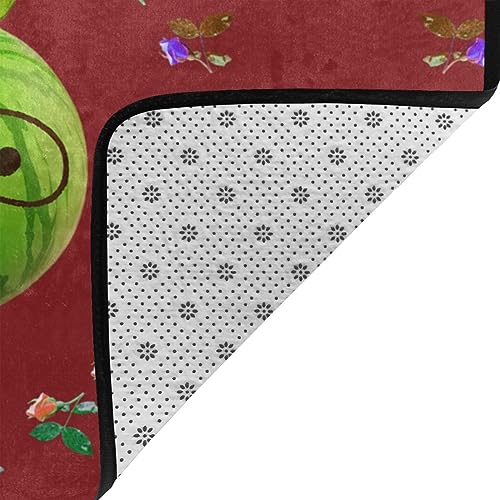 Tapis de sol pastèque HYTTER grand format en flanelle douce - 5