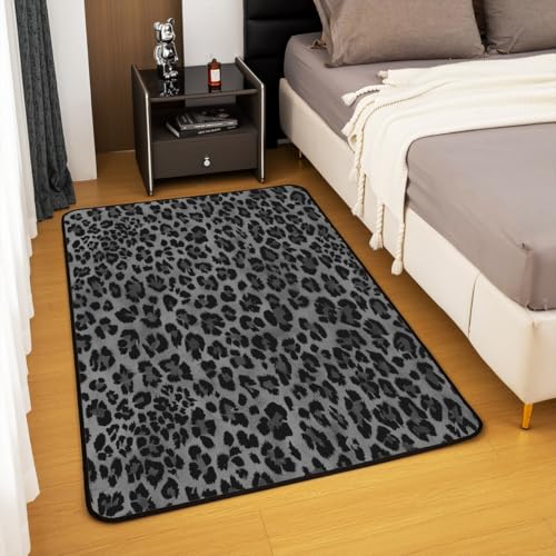 Tapete decorativo animal print 5x7 negro y gris miniatura 4