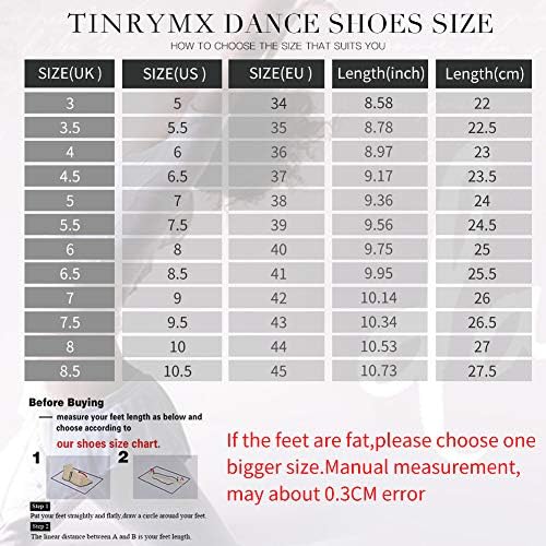 TINRYMX Women Latin Dance Practice Shoes Lace up with Low Heel Modern Jazz Dance Shoes Split Sole Performence Shoes Black,US 8 | Image 6