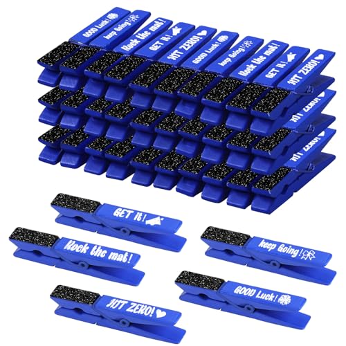 Threetols 30pcs Spirit Clips Cheer Pins Cheer Clothes Pins for Backpacks Cheerleading Clips Competition Cheerleader Pin Gift for Classroom Team Cheer Gifts Stuff Supplies Party Favors(Blue)
