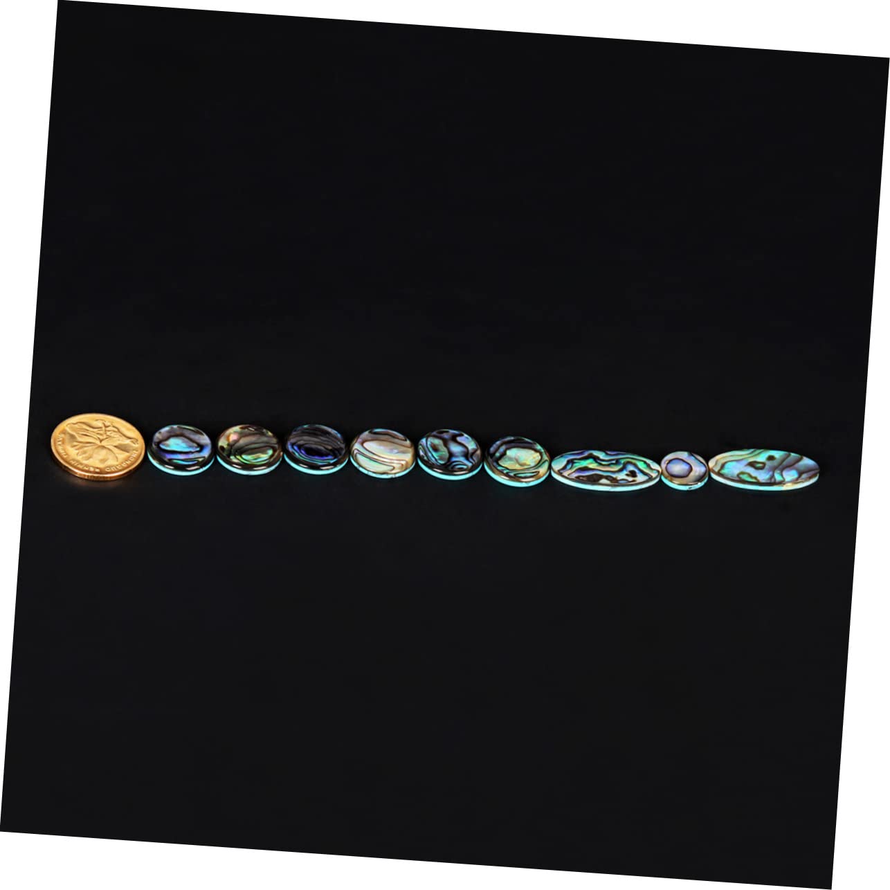 Boutons de Saxophone en Nacre d'Ormeau, Lot de 9 Pièces, 3 Tailles | Boutons de Saxophone Alto, pour Ténor et Soprano, Formes Rondes et Ovales, Toucher Lisse, Réduit la Fatigue