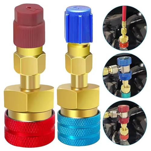 Adaptador R1234yf conectores rápidos de cobre para solucionar fugas y recargar el aire del coche 6