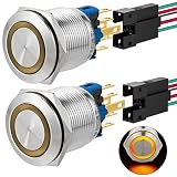Push Button Switch 22mm Latching 120V Power 1NO 1NC SPDT On Off Waterproof IP67 Stainless Steel Indu