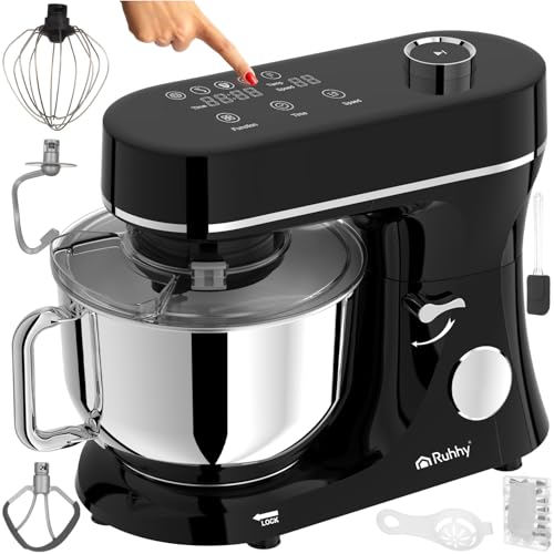 Impastatrice planetaria con ciotola riscaldata 6,2 L, 2000 W, 11 velocità, display touch & timer – mixer da cucina per impasti, montare e fermentazione con gancio RUHHY (Nero e argento) Impastatrice planetaria con ciotola riscaldata 6,2 L, 2000 W, 11 velocità, display touch & timer – mixer da cucina per impasti, montare e fermentazione con gancio RUHHY (Nero e argento)