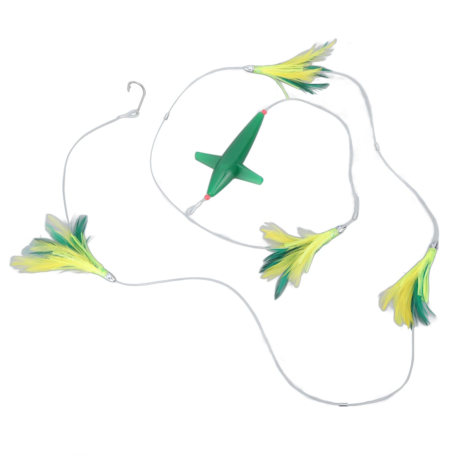 SUNGOOYUE Señuelos de Pesca de Curricán, Señuelos de Pesca de Plumas de Ave con Cadena de Margaritas para Agua Salada en Alta Mar