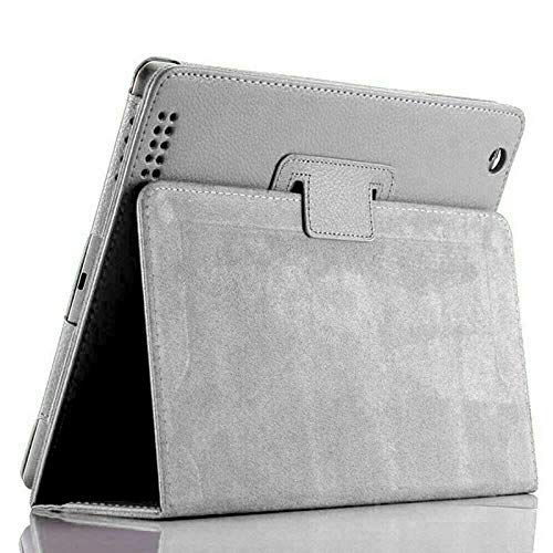 Leather Flip Stand Folio Case Plain Cover for Apple iPad Air 1,2,5th,6th Gen 9.7" (For Apple iPad (5th Generation), Silver)