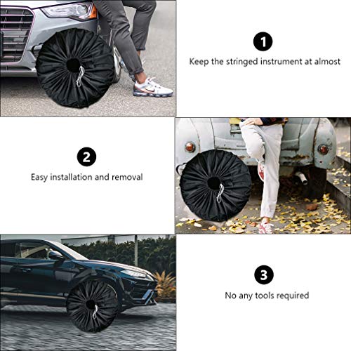 FAVOMOTO 4 Peças de Pano Oxford para Pneus de Borracha Protetora Contra Poeira da Roda Sobressalente