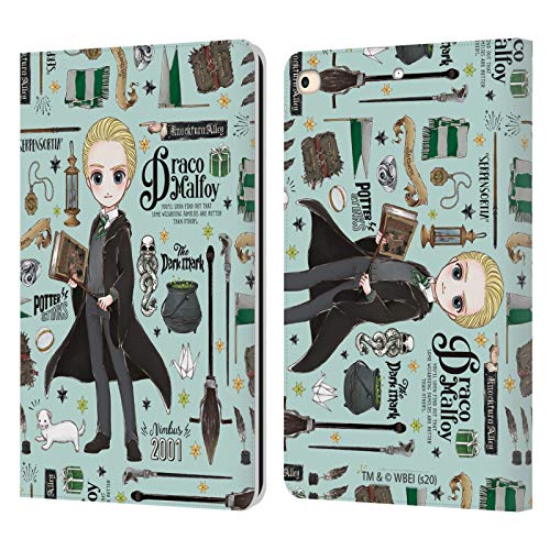 Head Case Designs Officially Licensed Harry Potter Draco Pattern Deathly Hallows XXXVII Leather Wallet Case Compatible with Apple iPad 9.7 2017 / iPad 9.7 2018