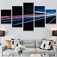 SIGNWIN 5 Panel Canvas Wall Art Light Exposure for Home Decorations Ready to Hang - 60