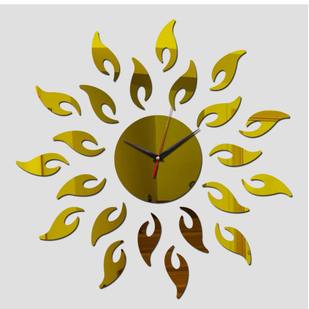 Huanxidp diy direct selling mirror sun acrylic wall clock clocks 3d home decor crystal Multi-piece Package quartz watch 50cmX50cm