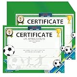 25 certificados de premios del equipo de fútbol de 8.5 x 11 pulgadas, certificados de fútbol de fin de temporada, ceremonia deportiva juvenil, premios de reconocimiento de entrenadores, profesores y