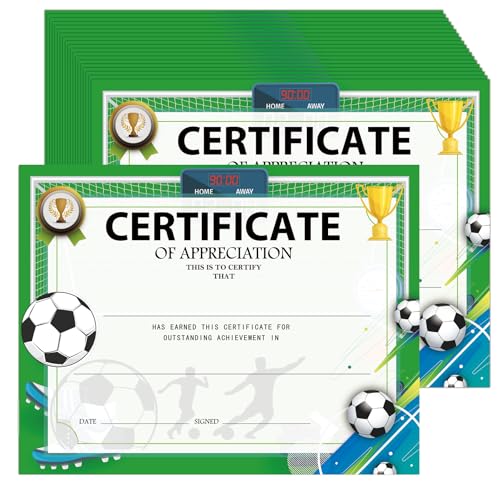 25 Soccer Team Award Certificates 8.5x11 Recognition Awards