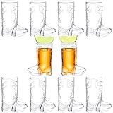 BASHOUT 2 Ounce Cowboy Boot Shot Glasses | 10pcs Pack Double Ounce Plastic Shot Glass | Western Boot Shot Glasses for Parties | Bachelor Bachelorette Cowboy Parties | 4th of July Shot Glasses