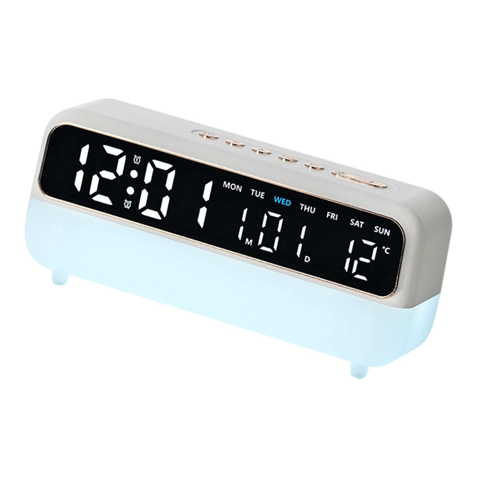 ZEPFJHE Alarm Clocks for Bedroom Living Room Digital Clock Night Light Alarm Clocks with Day of Week Date Desk LED