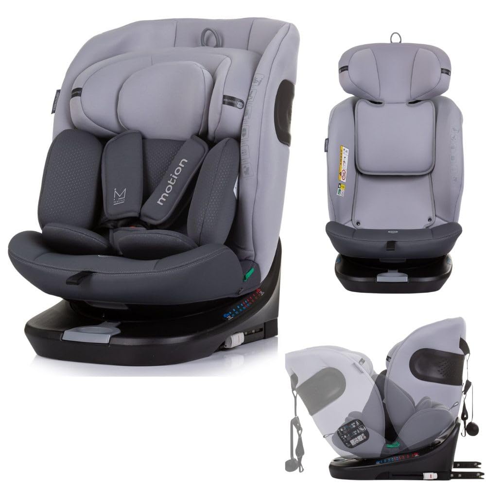 Chipolino seggiolino i-Size Motion (40-150 cm) Isofix, ruotabile a 360°, colorazione:grigio