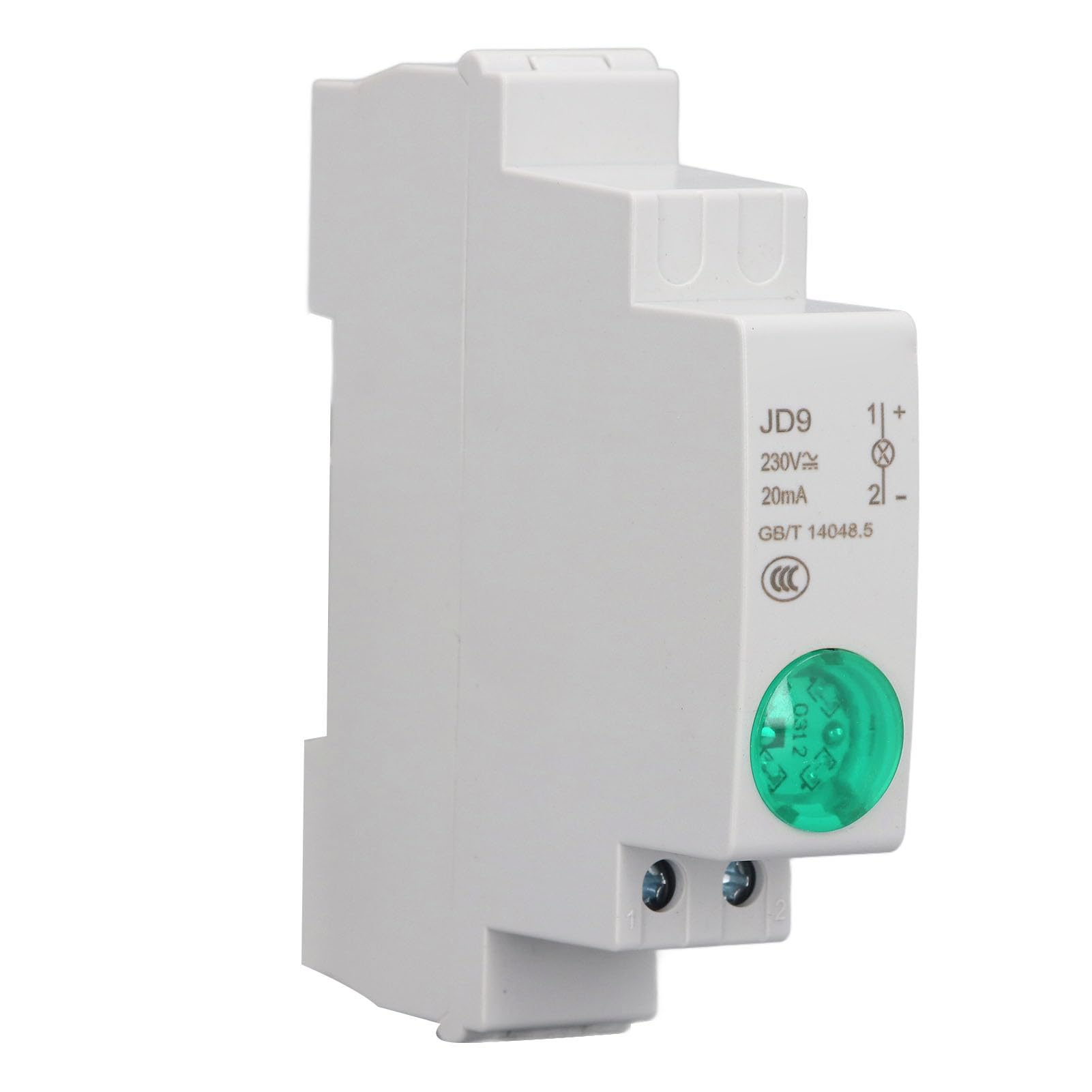 Annadue Indicatore LED su Guida DIN, Lampada di Segnalazione a Guida per Scatola di Distribuzione, Spia di Stato del Circuito CA/CC 230 V (GREEN)