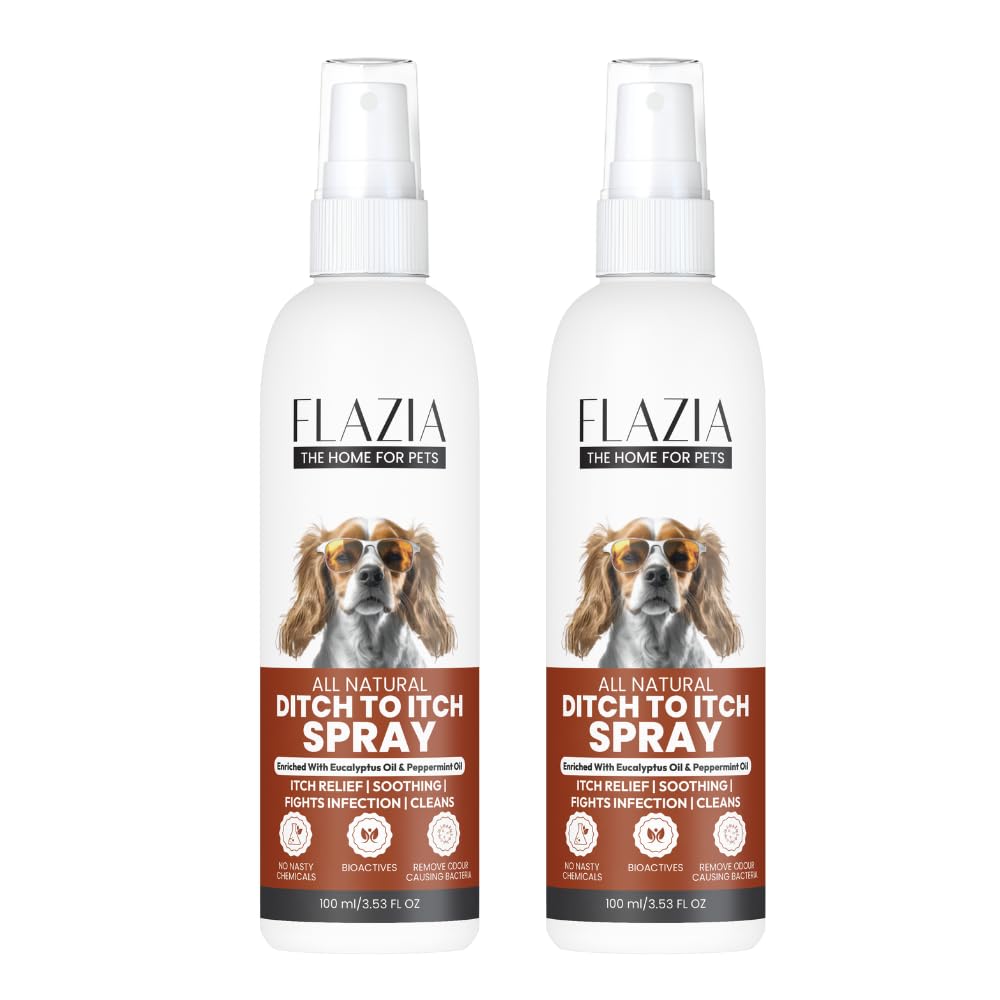 FLAZIA Pets Ditch to Itch and Dog Anti Dandruff Spray | Anti-Dandruff | for Dry & Itchy Skin | Deodorizes Coat | for Dogs & Cat, 100ml, Pack of 2 (B0CS3J3KHS) Amazon Price History, Amazon Price Tracker