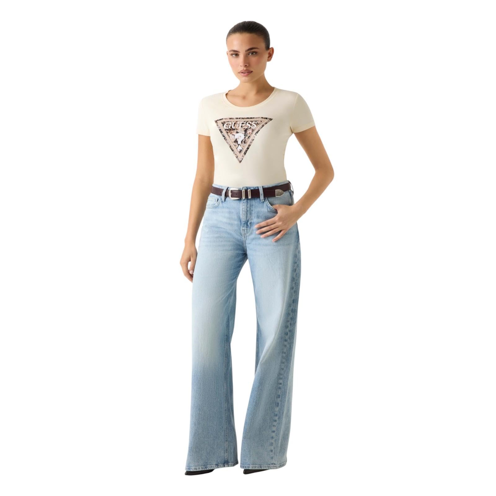 Guess Camiseta ecológica de Manga Corta Leo Triangle para Mujer