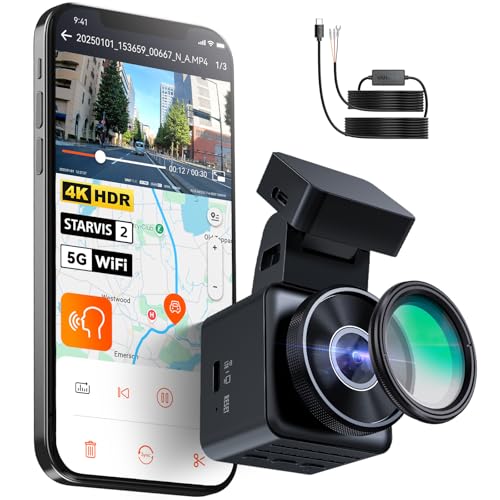 [Bundle-2 Items: Vantrue E1 Pro Dash Cam & Hardwire Kit ] 4K Mini Dashcam Front, STARVIS 2 IMX678 Night Vision HDR, Voice Control, GPS Car Cam for Family Vehicles, New Drivers, and Uber/Lyft Drivers!