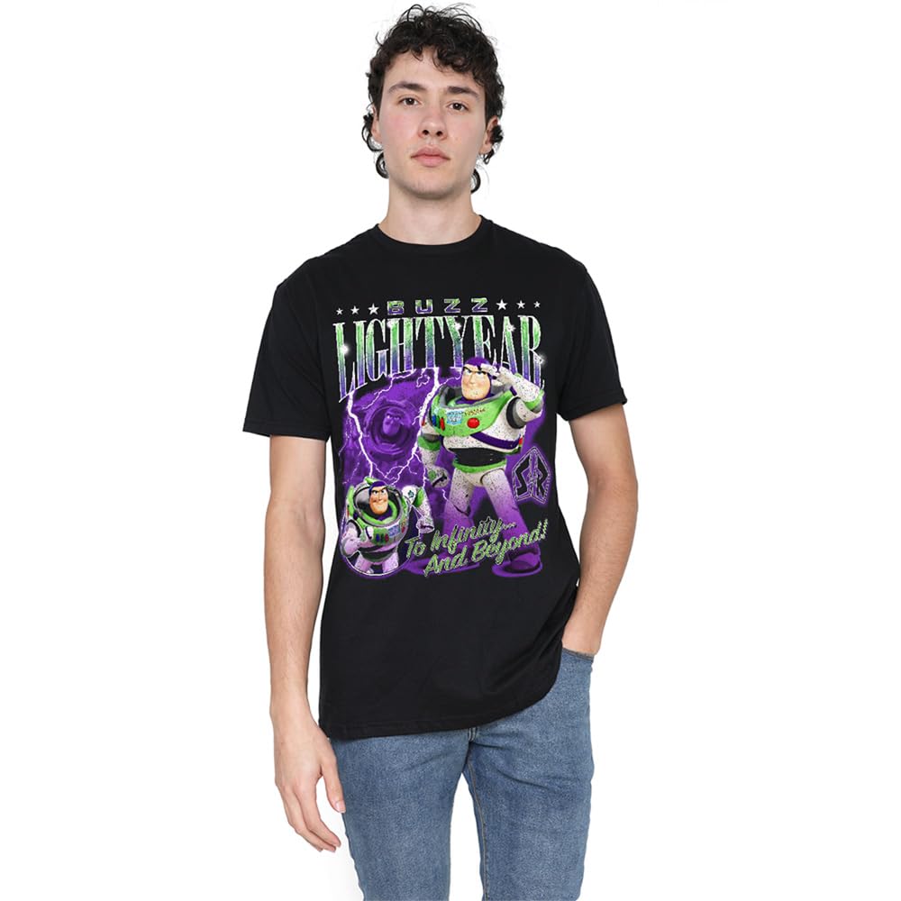 Disney Unisex Toy Story Buzz Lightyear Homage T-Shirt, Black | Size: 2XL
