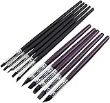 Herramientas para esculpir arcilla, punta de goma de silicona, pinceles profesionales, carcasas de metal duraderas, puntas de silicona suave para modelar y borrar S+L