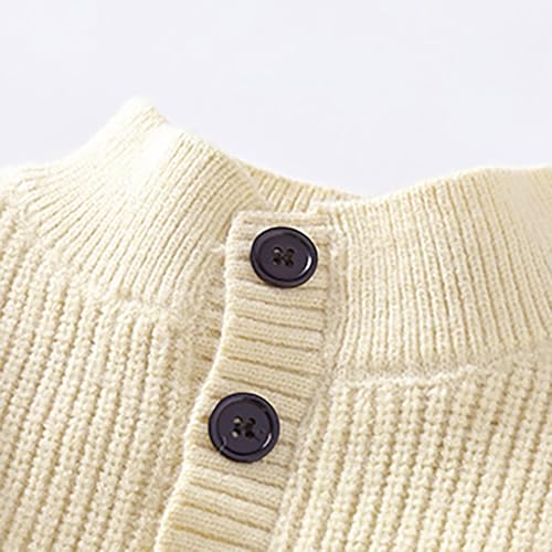 Unisex Mens Winter Sweater Mock Neck Long Sleeve Pullover Fashion Twisted Button Knitwear Comfort Warm Basic Tops2