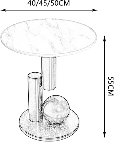 Miniatura 2 de Mesa de Centro Mesa auxiliar creativa de pizarra con marco de metal, mesa de centro redonda blanca, moderna, simple, multifuncional, mesita de noche