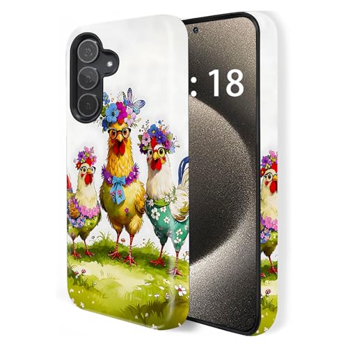 Coque Galaxy S26 en polycarbonate rigide et fin motif fleur de poulet pour homme et femme
