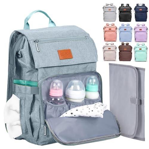 Image of Baby Shower Gifts Diaper Bag Backpack - Large Capacity Baby Bag Backpack, Wide Opening & Easy Access Stylish Baby Diaper Bag - Waterproof, Durable, Travel-Friendly Organizer w/ Foldable Changing Pad