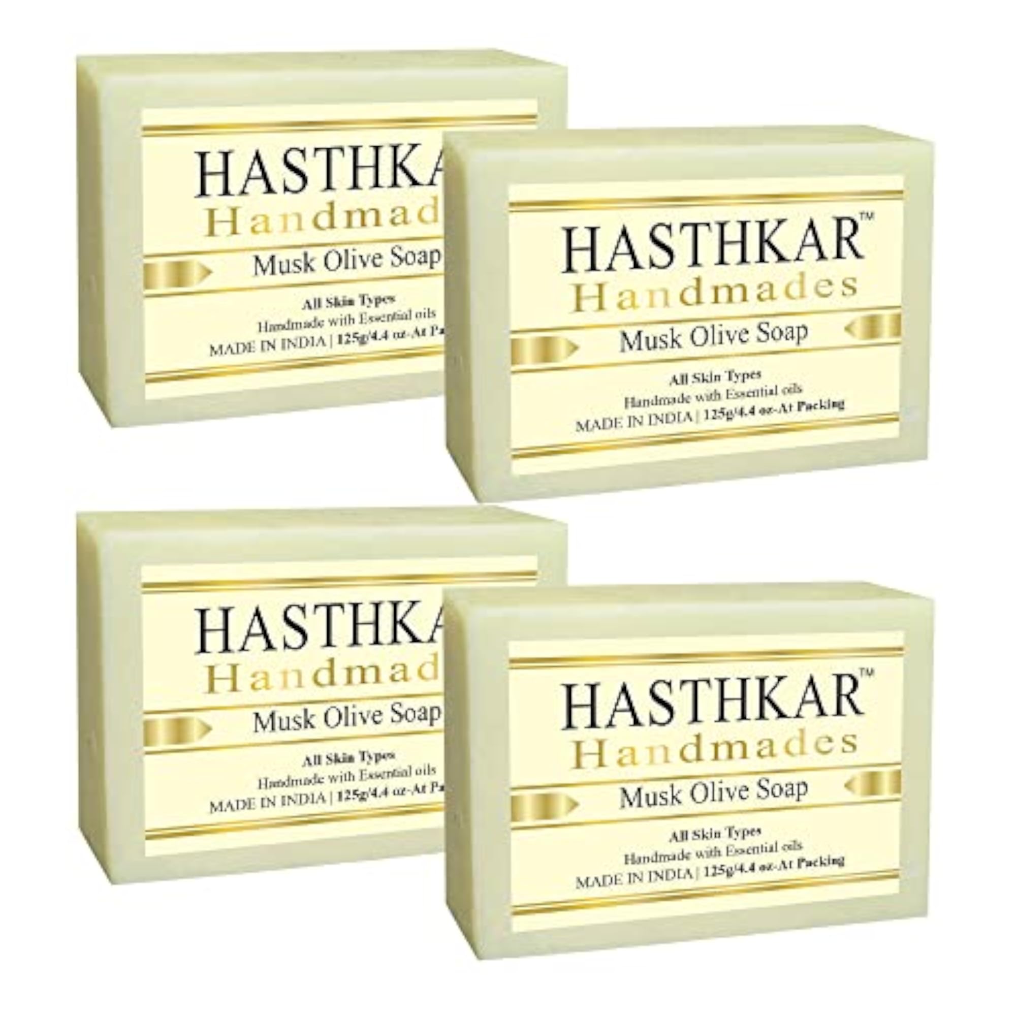 Hasthkar Handmades Musk Olive Soap, Pack of 4