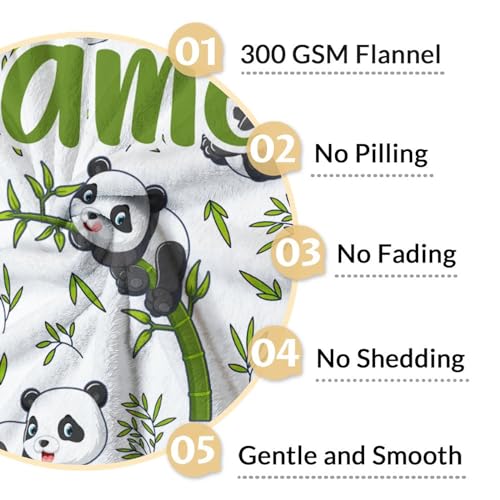 Mercuryelf Custom Panda Throw Blanket - Soft, Fuzzy & Warm - 30x40 Inches Small Blankets for Lap, Crib - White Aesthetic Throws Gift for Baby