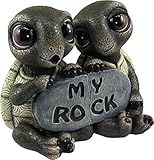 DWK - Rock Solid Love - Adorable Romantic Turtle Couple Two-Piece Figurine Best Friends Lovers Collectible Office Desk Statue Home Decor Patio Garden Accent, 5.5-inch