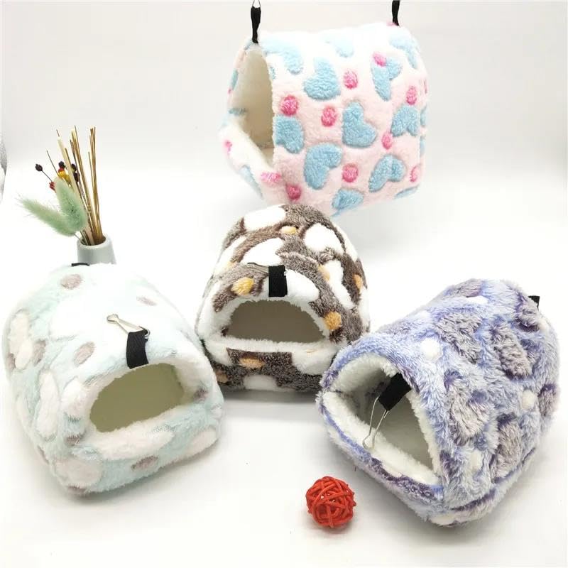 Juguete for hámster, 2 Piezas, Suave y cómodo, Jaula de Felpa, Hamaca Colgante, Nido, Cama for Dormir, Nido cálido 03 S,Juguetes para hámster(01 M)