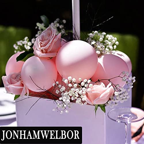 Image of Jonhamwelbor Pink Balloons 12 Inch 100 Pack Light Pastel Pink Latex Party Balloons Wedding Girl Sweet Birthday Bride Baby Shower Party Decorations