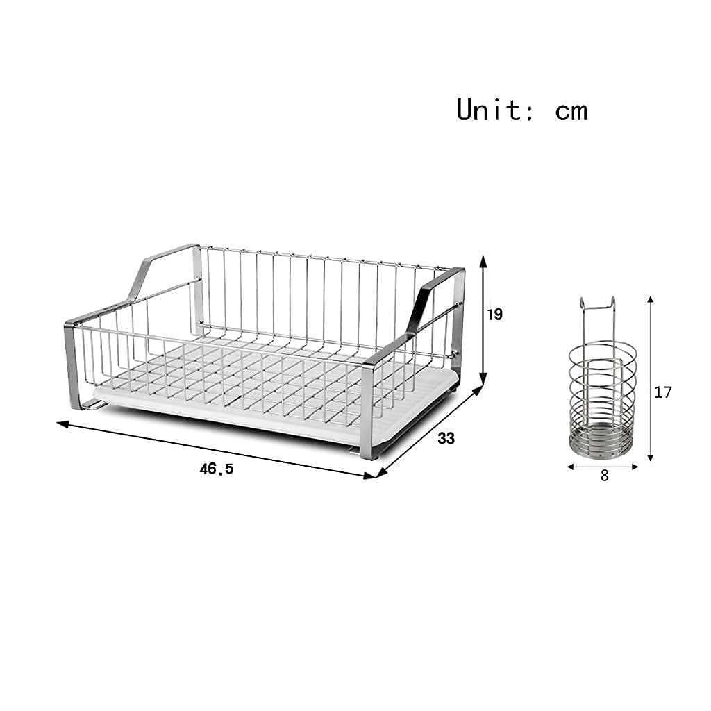 Panier De Vidange en Acier Inoxydable Égouttoir À Vaisselle Étagère De Rangement De Stockage De Cuisine 46,5 * 33 * 19 Cm. Gain de Place