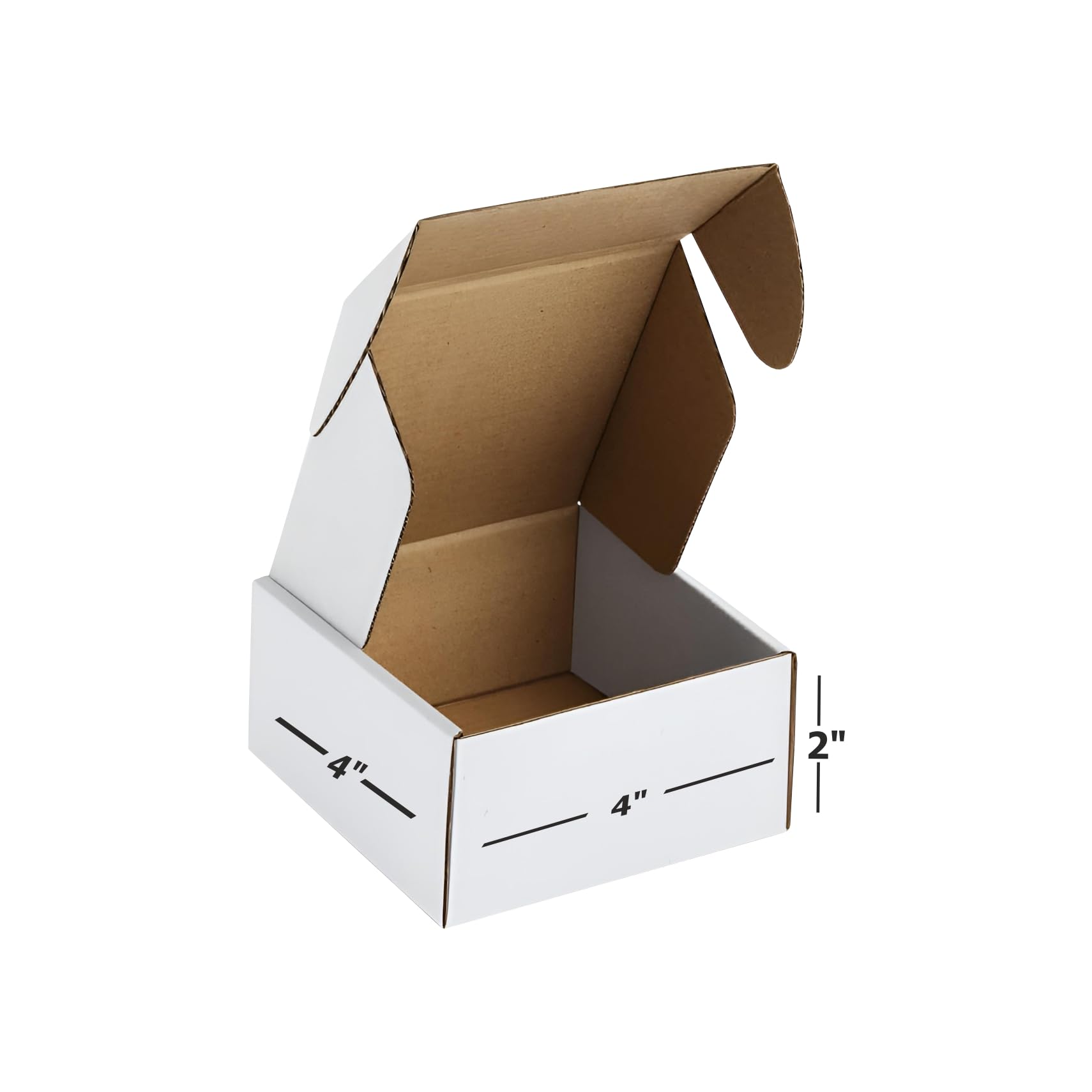 Box Brother 3 Ply White Corrugated Packaging Flap Box Size: 4x4x2 Length 4in Width 4 in Height 2 in Suitable E-commerce Shipping, Ideal as Home Shifting & Storage, Shipping (Pack of 25)-picture-20