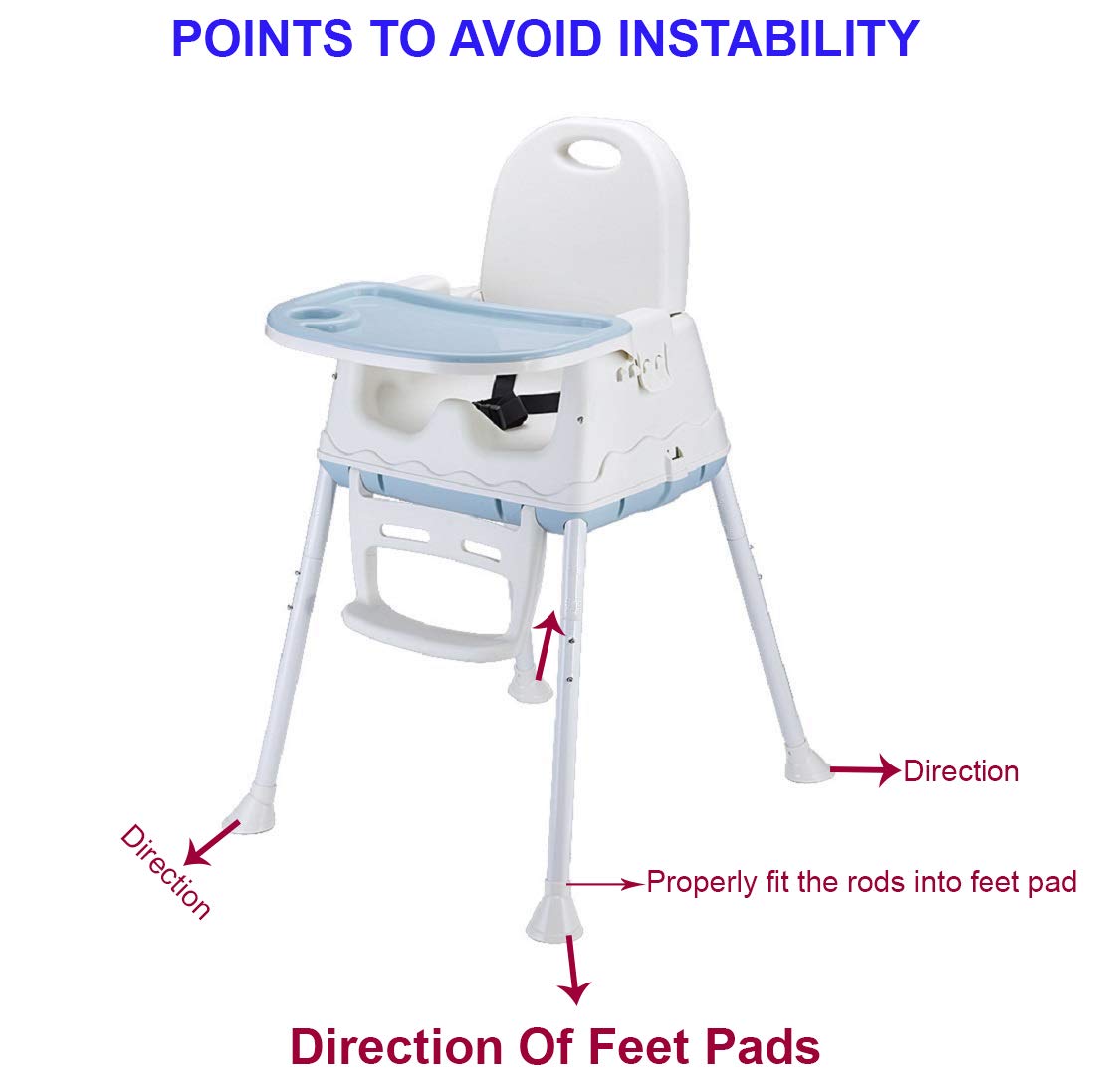 Syga High Chair For Baby Kids Safety Toddler Feeding Booster