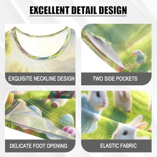 Rabbit Group Easter Pajama Set Short Sleeve Sleepwear Soft Pajamas Shorts Sets Cotton PJS 5Y4