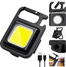 Danlite 800 Lumen Rechargeable COB Keychain Work Light with 3 Lighting Modes, Magnetic Base, Keyring LED Torch Keychain Flashlights Mini Work Light for Workshop, Repairing, Emergency