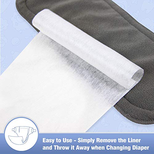 Leekalos Biodegradable Bamboo Diaper Liner Super Soft Disposable Unscent Diaper Liners,100 Sheets