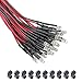 KeeYees 20Pcs 3mm Leds mit 20cm Kabel DC 12V Led fertig verkabelt (weiß) + 20Pcs 3mm LED Montageringe Plastik