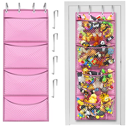 Honeyera Storage for Stuffed Animal - Over Door Organizer for Stuffies, Baby Accessories, and Toy Plush Storage with Breathable Hanging Pockets, Big Girls Chair Toddler Large Bag