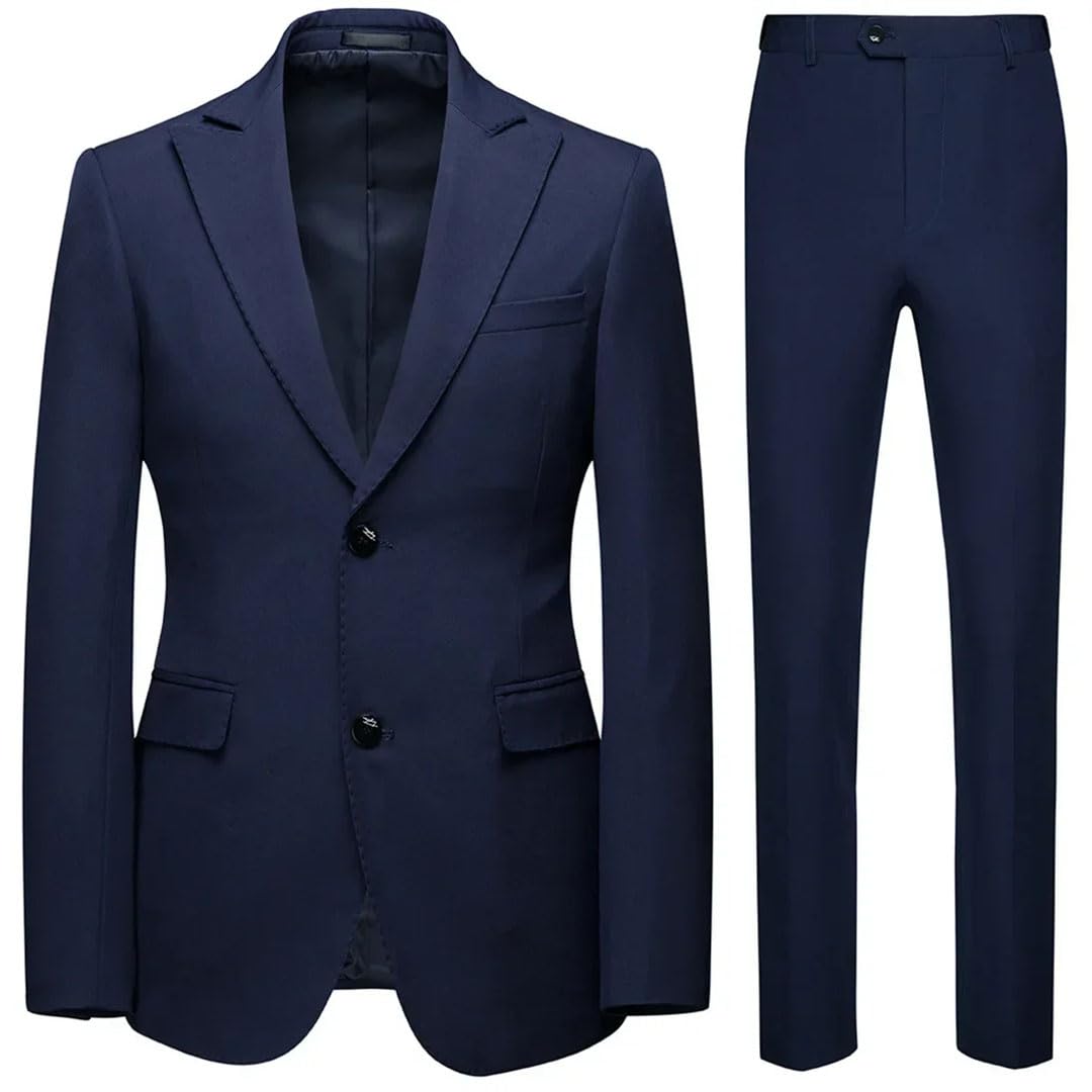 Trajes de negocios para hombre, conjunto de 2 piezas de un solo pecho para fiesta, novio, padrino, vestido de boda (blazer + pantalones)