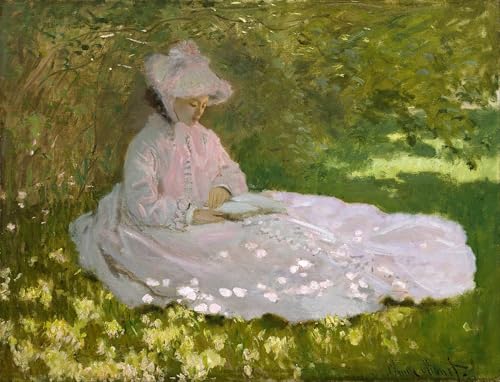 Impression d'affiches Monet Le Printemps avec toile résistante et couleurs vibrantes 60x90