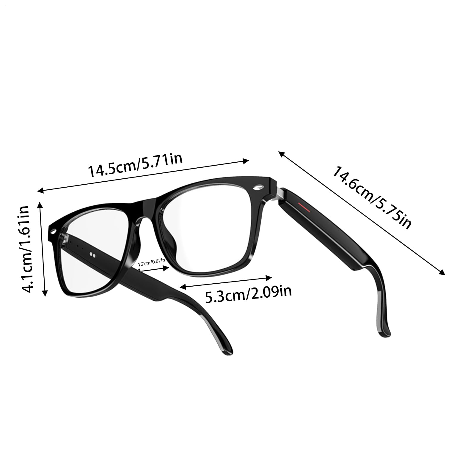 Genérico Gafas Inteligentes - Gafas De Audio | Grabación De Video Portátil Glàsses | Glasas De Música De Volumen Ajustable para Hombre, Mujeres | Respuesta Y Finalización Llama A Audio Glàsses para U
