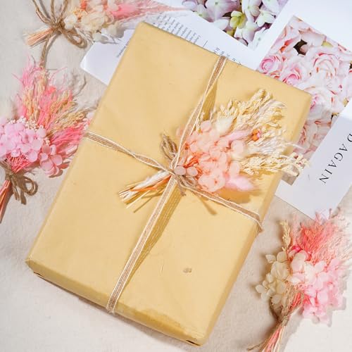 phnydreg 6pcs Mini Dried Flower Bouquet Set Pink Dried Flowers Bridesmaid Flower Girl Proposal Dried Flower Bouquet Card Small Bouquet Bohemian Wedding Decorations Wall Decoration - Image 6