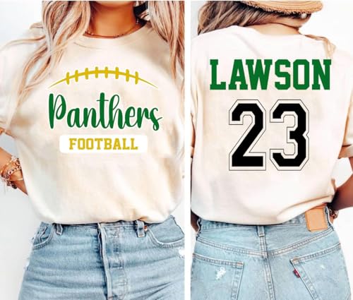 Football Mom Shirt, Custom American Football Name and Number Shirts, Personalized Women Tee, Game Day Shirt Senior Gifts3
