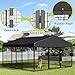 Petony Outdoor Dog Kennel Steel for Medium/Small Dogs Anti-Rust Coating Cage with Roof All Weather Resistant Dog House with Double Locks (118