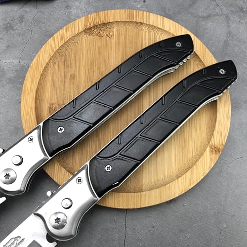 Generic H50 12"" Large Push Button Lock Pocket Knife With Slide Safety Lock,Assisted Opening Folding Knives,Stainless Steel Blade And Aluminum Alloy Handle,Edc Knife thumb #7